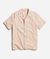 Marine Layer Orange Multi Striped Caleb Resort Shirt