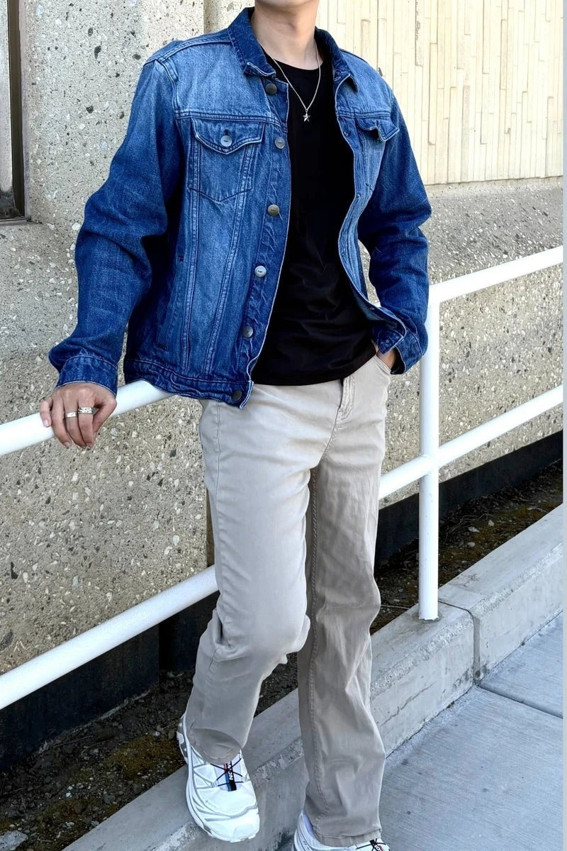 Wholesale,Brisk, Brisk Dark Wash Classic Denim Jacket, Blue, Small-40-TagM