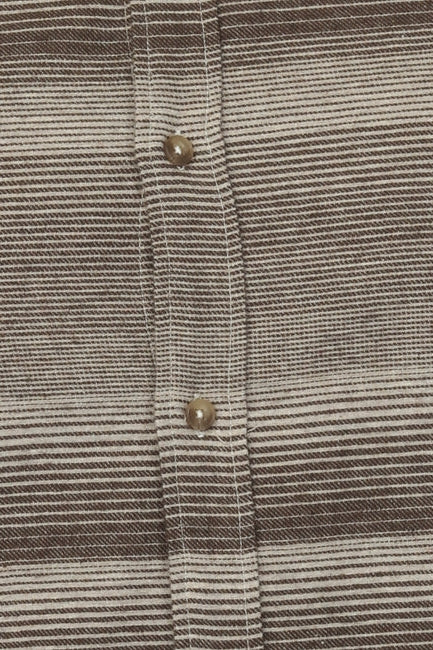 Wholesale,Vustra, Vustra Brown/Tan Flannel Shasta Stripe Organic Cotton Shirt, Brown, Large-44-TagL