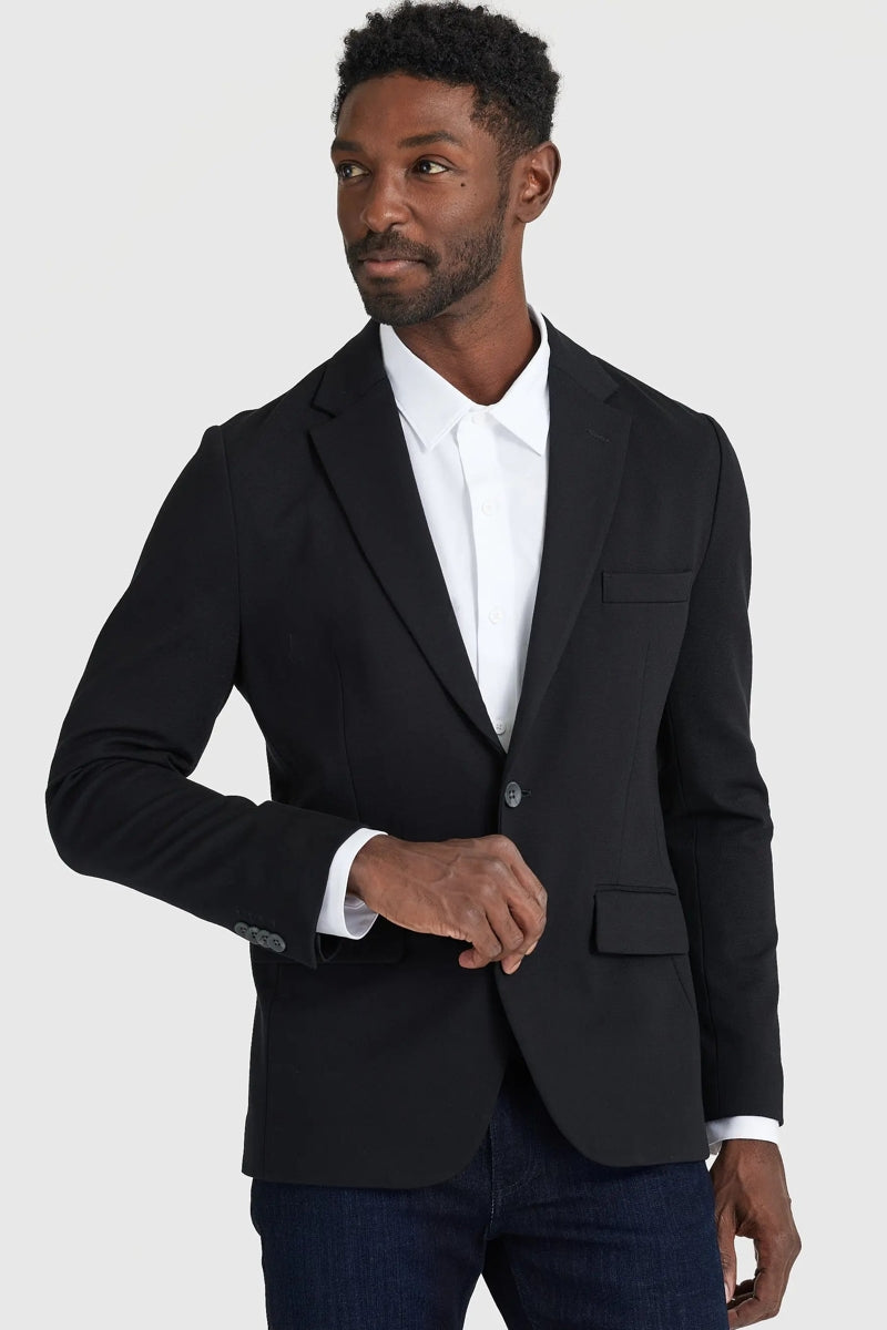 Faire,True Classic, True Classic Black Comfort Knit Blazer, Black, Extra Extra Large-48-Tag46