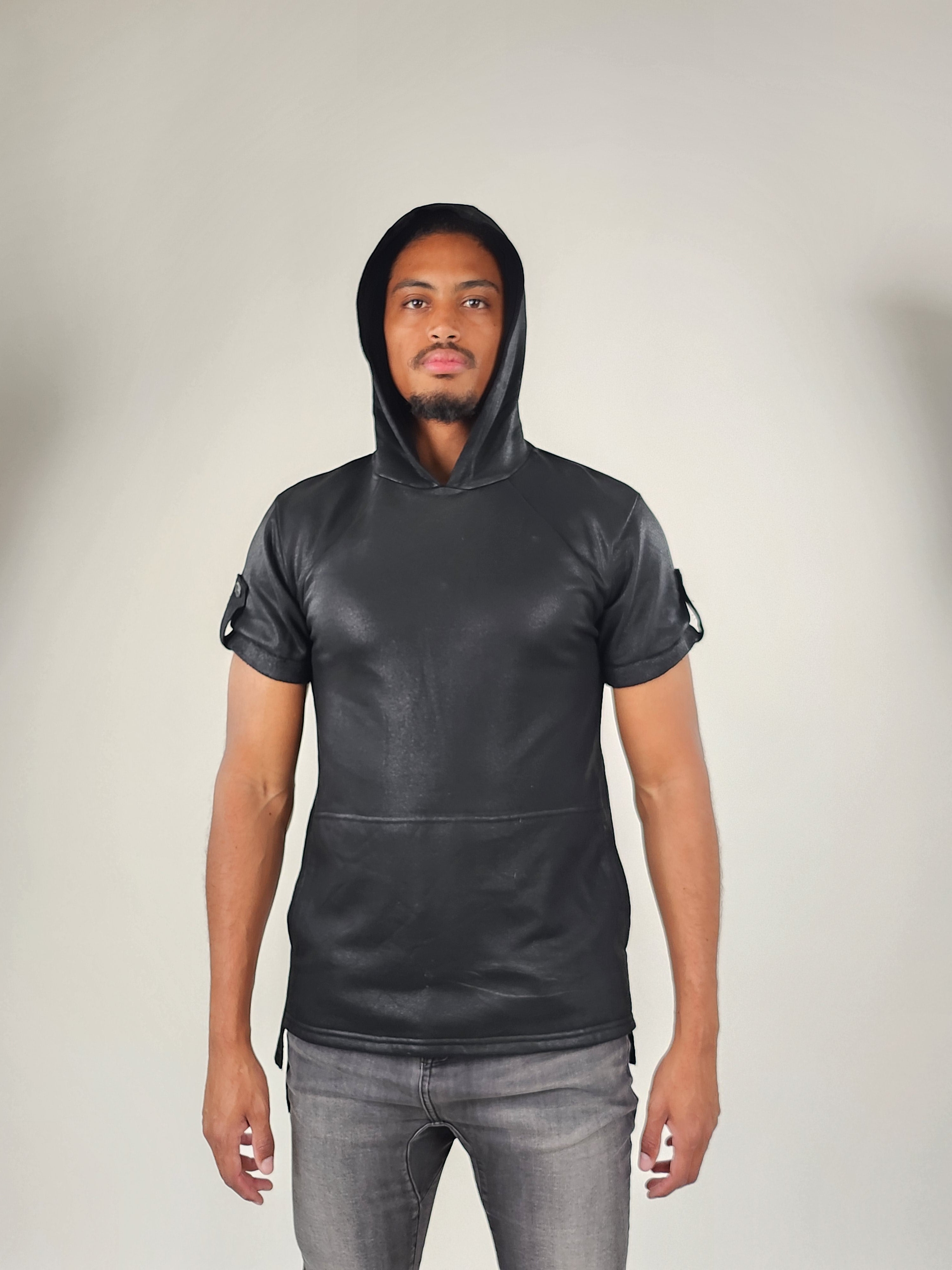 Wholesale,Reesedeluca, Reese De Luca Black Short Sleeve Hoodie, , 