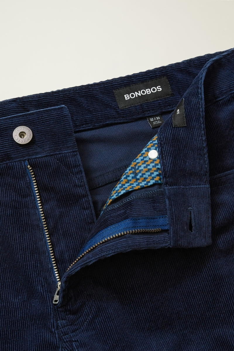Wholesale,Bonobos, Bonobos Maritime Blue Corduroy 5-Pocket Pants, Blue, 31W-30L-Tag31