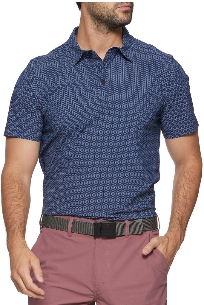 Wholesale,Flag & Anthem, Flag & Anthem Navy Geo Dot Print Performance Polo, Blue, Extra Large-48-TagL