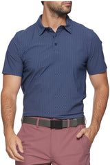 Flag & Anthem Navy Geo Dot Print Performance Polo