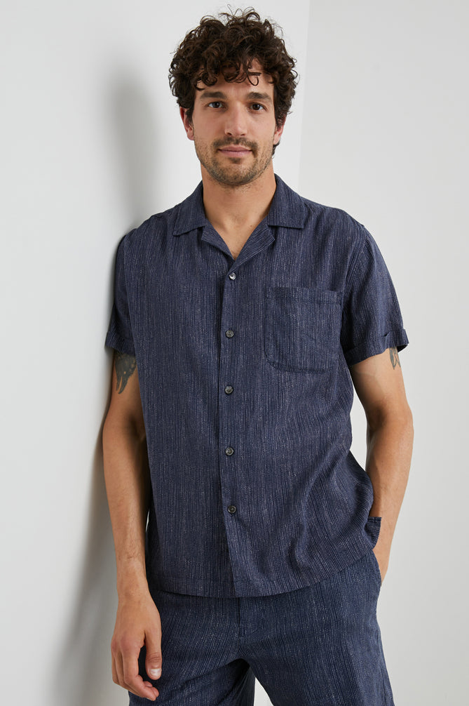 Wholesale,Rails, Rails Navy Pearl Short Sleeve Shirt, Blue, Small-42-TagS