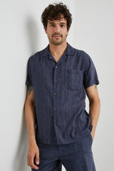 Rails Navy Pearl Short Sleeve Shirt