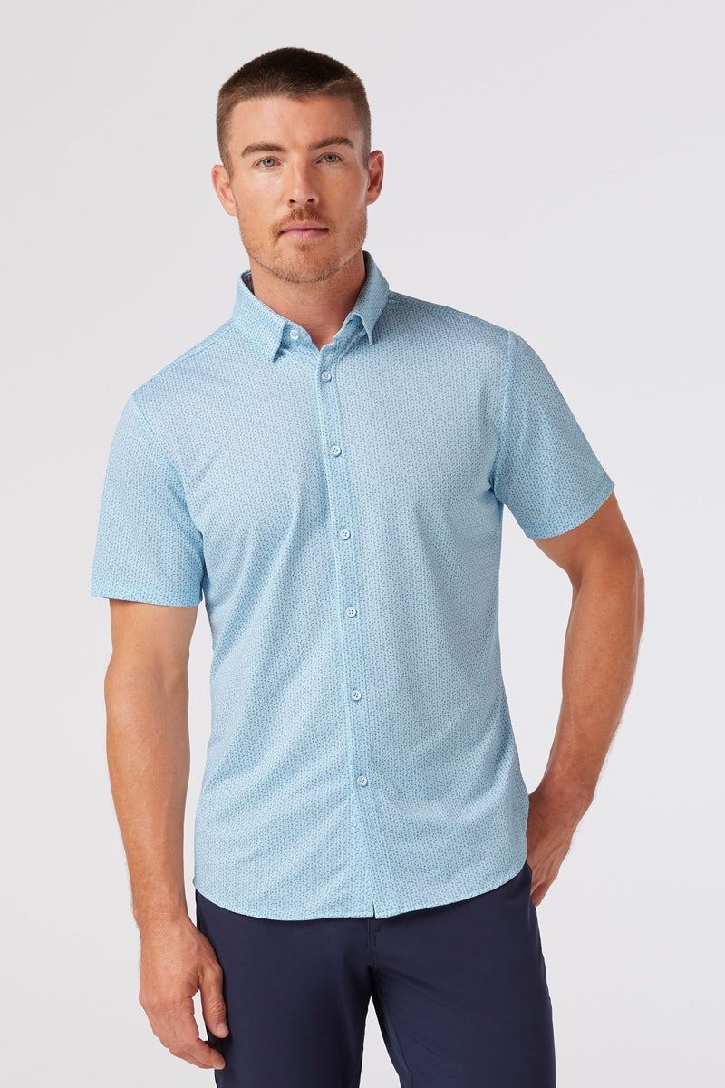 Wholesale,Mizzen + Main, Mizzen + Main Light Blue Circle Montage Trim Fit Shirt, Blue, Extra Extra Large-52-TagXXL
