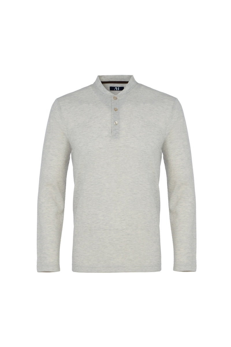 Wholesale,American Heritage, American Heritage Light Grey Waffle Dobby Henley, Grey, Medium-43-TagM