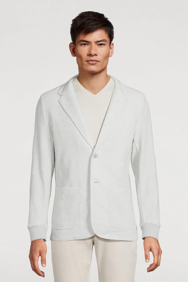 Robert Barakett Light Green/White Textured Knit Blazer