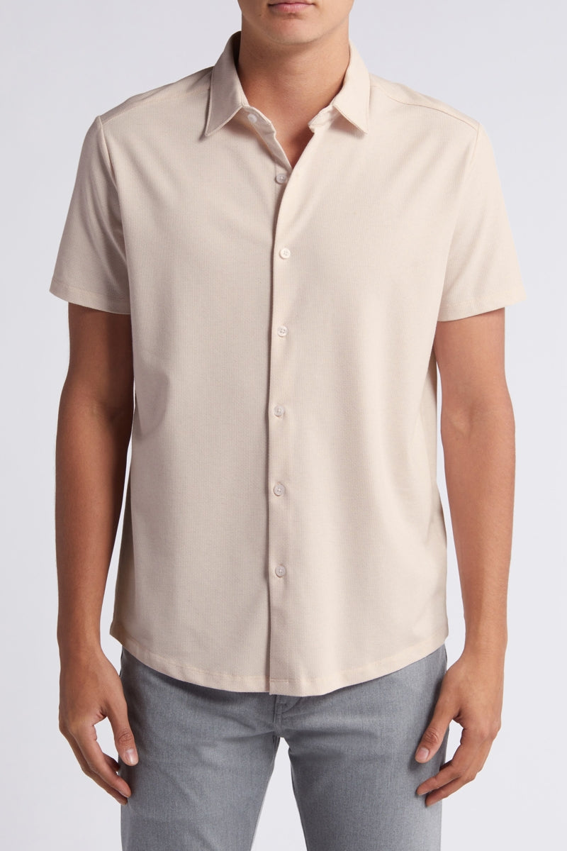 Wholesale,Robert Barakett, Robert Barakett Pink Slim Fit Microprint Textured Knit Shirt, Pink, Extra Large-48-TagXL