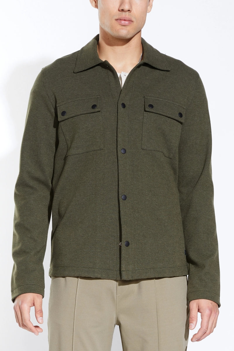 Nordstrom Rack, Civil Society Olive Green Snap Front Knit Shacket, Green, Medium-45-TagM