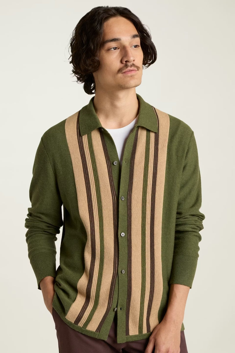 Wholesale,Bonobos, Bonobos Green/Tan Stripe Cashmere Full Button Cardigan, Green, Small-40-TagSMedium-42-TagMLarge-45-TagLExtra Large-48-TagXLExtra Extra Large-51-TagXXL