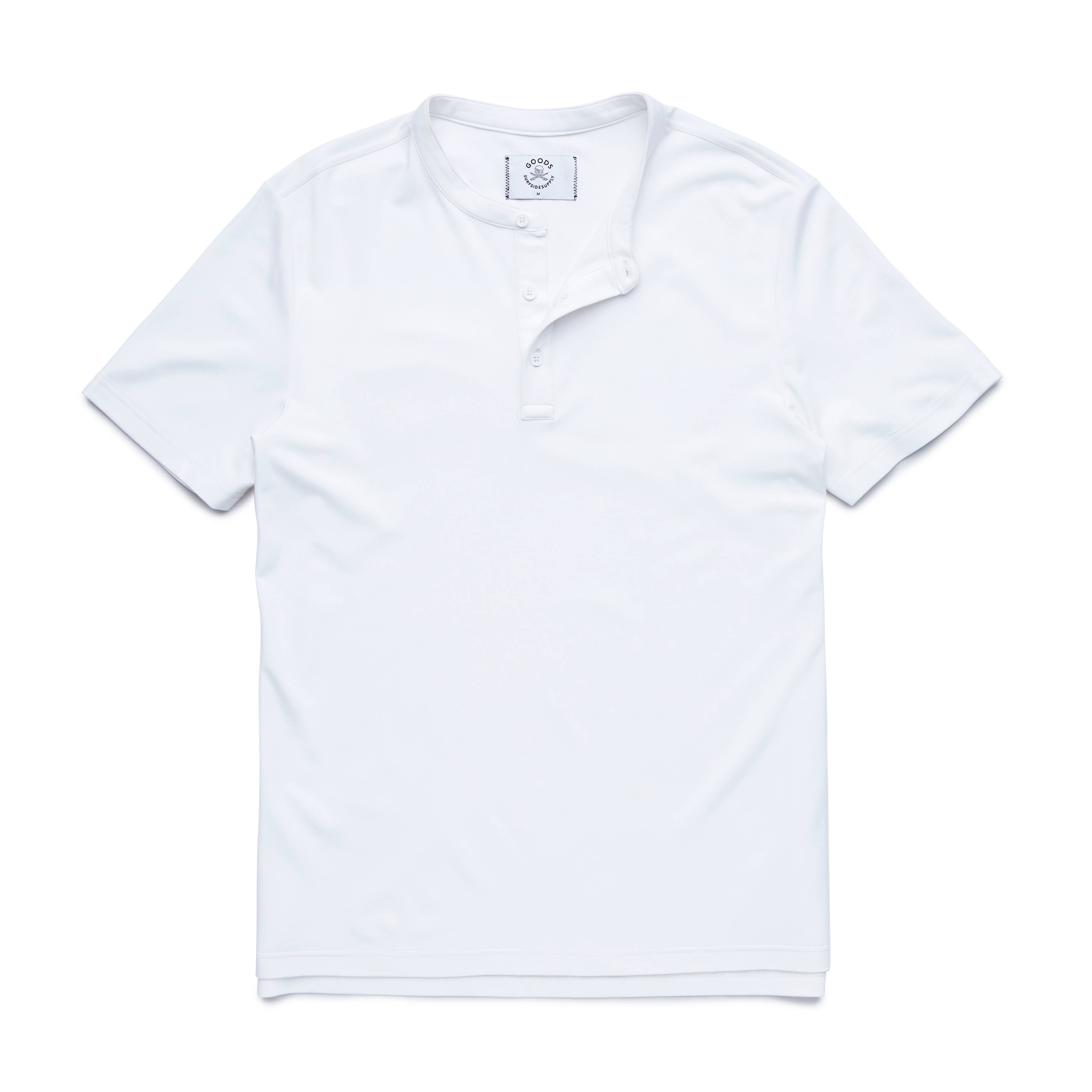 Faire,Surfside Supply, Surfside Supply White Henley Short Sleeve Tshirt, White, Large-44-TagL