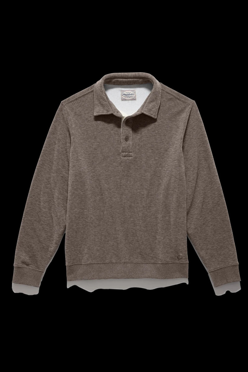 Wholesale,Flag & Anthem, Flag & Anthem Heather Brown Fleece Knit Polo, Grey, Medium-43-TagMLarge-46-TagL