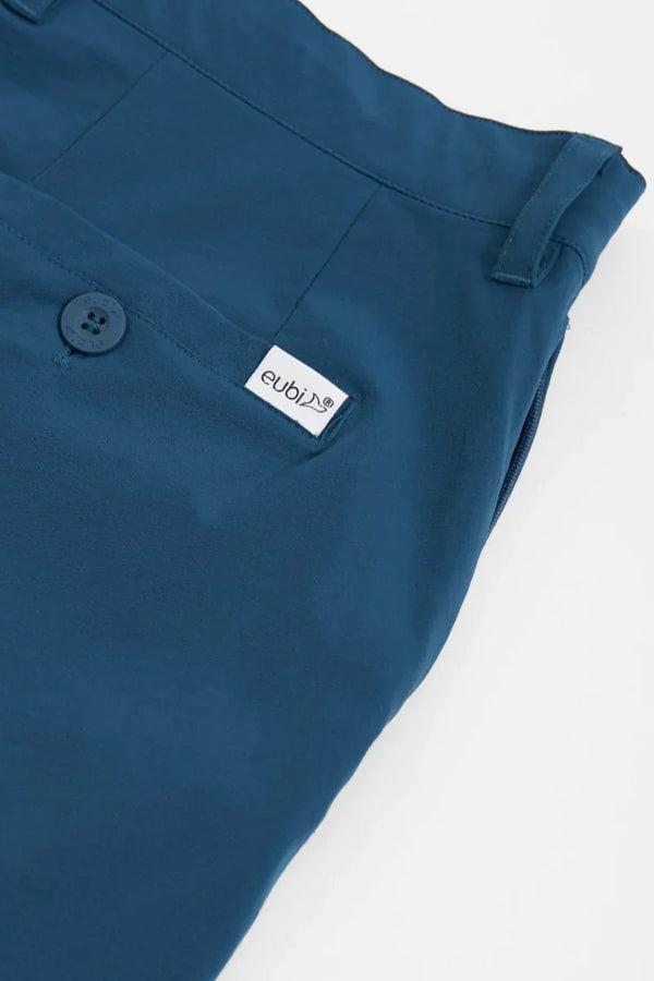 Eubi Steel Blue Golf 9" Shorts with Hidden Drawstrings