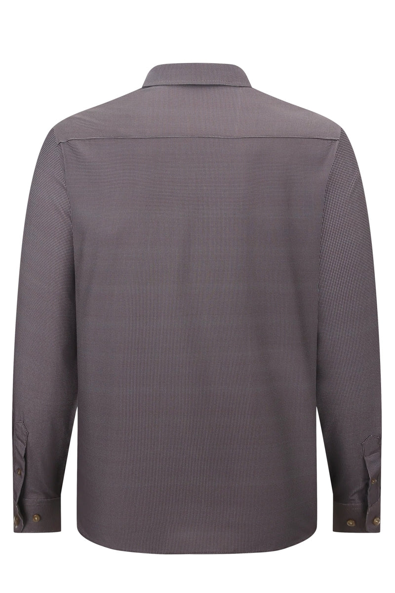 Wholesale,American Heritage, American Heritage Brown Performance Geo Print Long Sleeve Shirt, Brown, Small-43-TagSMedium-46-TagMLarge-49-TagLExtra Large-52-TagXL