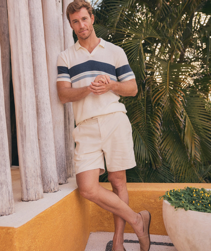 Wholesale,Marine Layer, Marine Layer Cream with Blue Stripes Greyson Polo, Cream, Medium-40-TagMLarge-43-TagLExtra Extra Large-50-TagXXLExtra Large-46-TagXLSmall-38-TagS