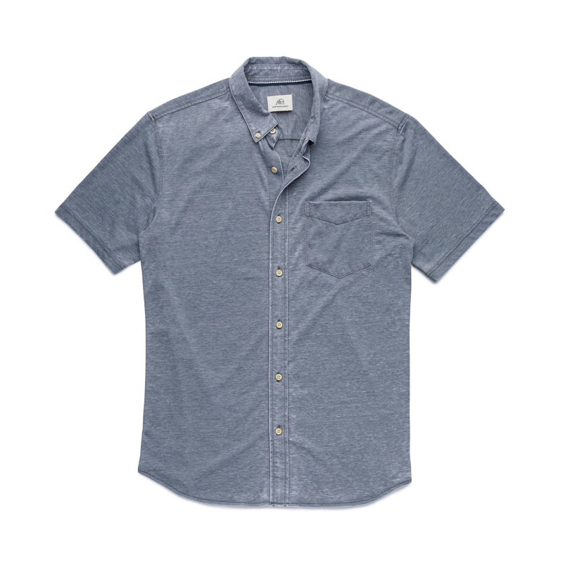 Surfside Supply Grey Burnout Knit Short Sleeve Shirt With Front Pocket