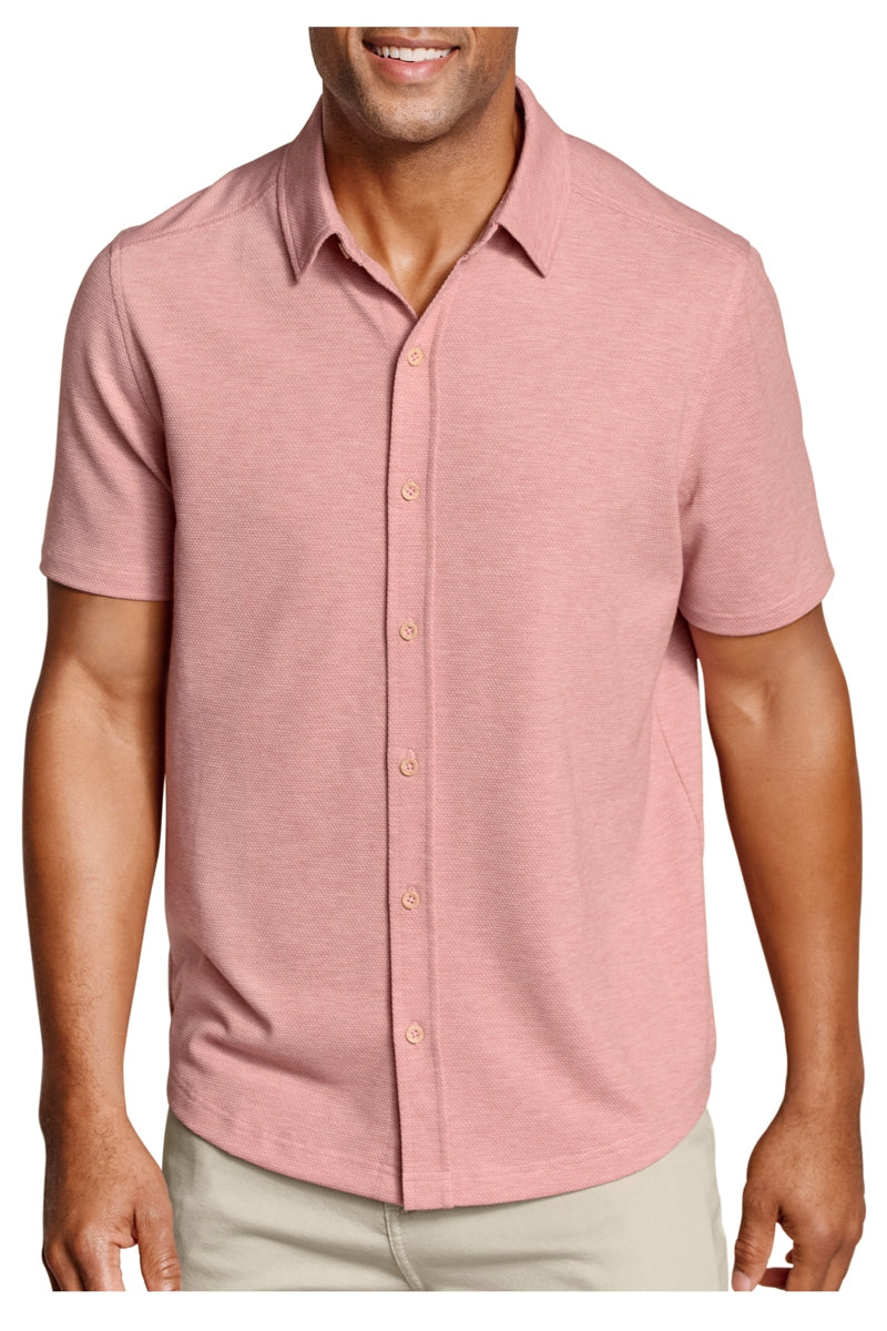 Wholesale,Johnston & Murphy, Johnston & Murphy Salmon Pink Honeycomb Textured Shirt, Pink, Medium-44-TagMLarge-46-TagLExtra Large-48-TagXLSmall-41-TagSExtra Extra Large-53-TagXXL