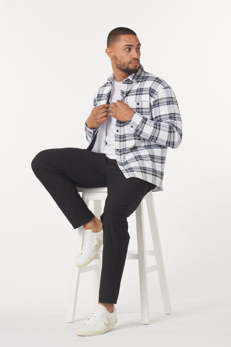 Wholesale,Glyder, Glyder Navy/White Plaid Snap Front Overshirt, Blue, Extra Large-50-TagXL