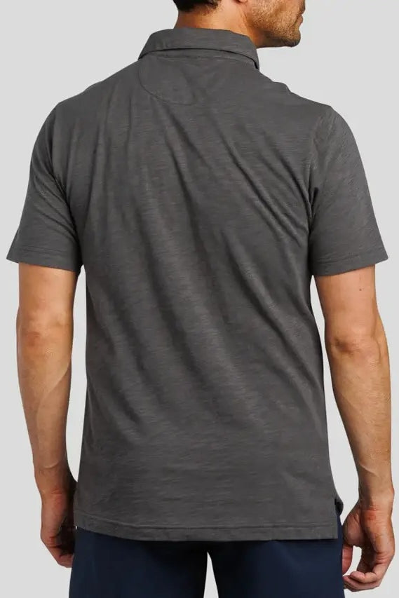 Faire,William Murray Golf, William Murray Golf Heather Charcoal Corner Pocket Polo, Grey, Medium-40-TagM