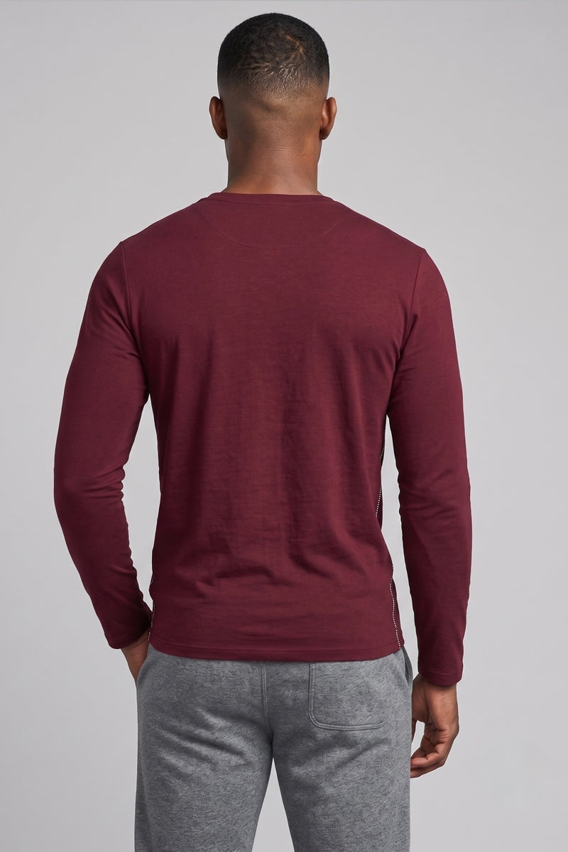 Other,M.SINGER, M.SINGER Maroon Tillman Crewneck T-Shirt, Red, Medium-40-TagMLarge-42-TagL
