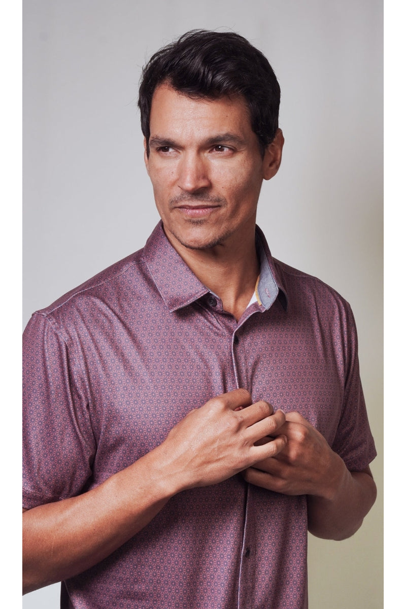 Wholesale,Fundamental Coast, Fundamental Coast Red Deco-floral Print Shirt, Red, Extra Extra Large-51-TagXXL