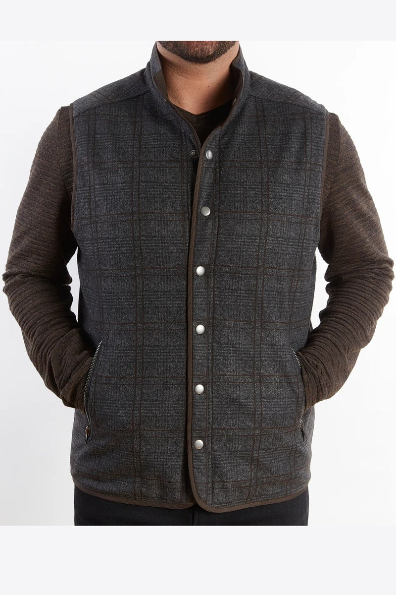 Wholesale,Nicoby Age of Wisdom, Nicoby Age of Wisdom Grey Plaid Utility Quilted Vest, Grey, Medium-44-TagM