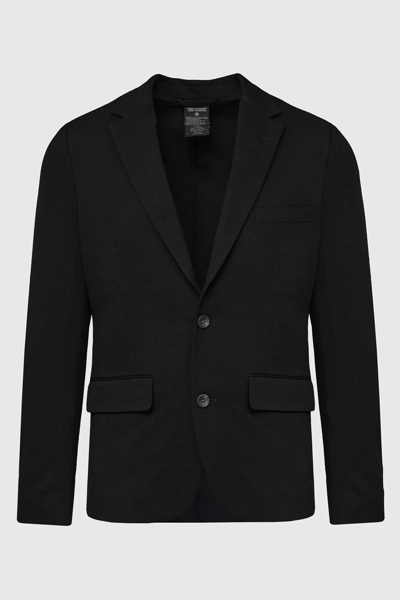 Faire,True Classic, True Classic Black Comfort Knit Blazer, Black, Large-43-Tag40