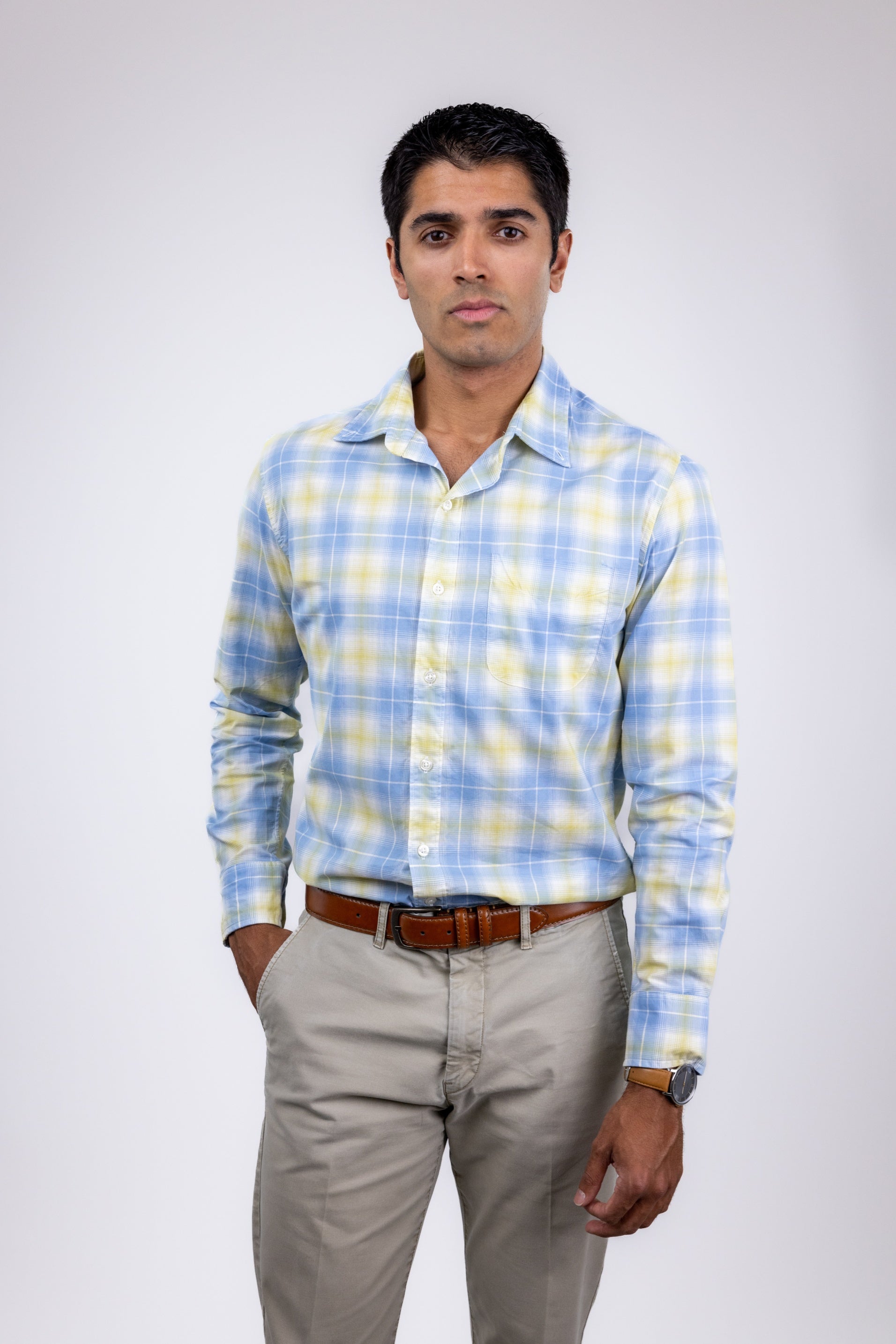Wholesale ,Bonobos, Bonobos Blue Plaid Stretch Shirt, Blue, Large-44-TagL