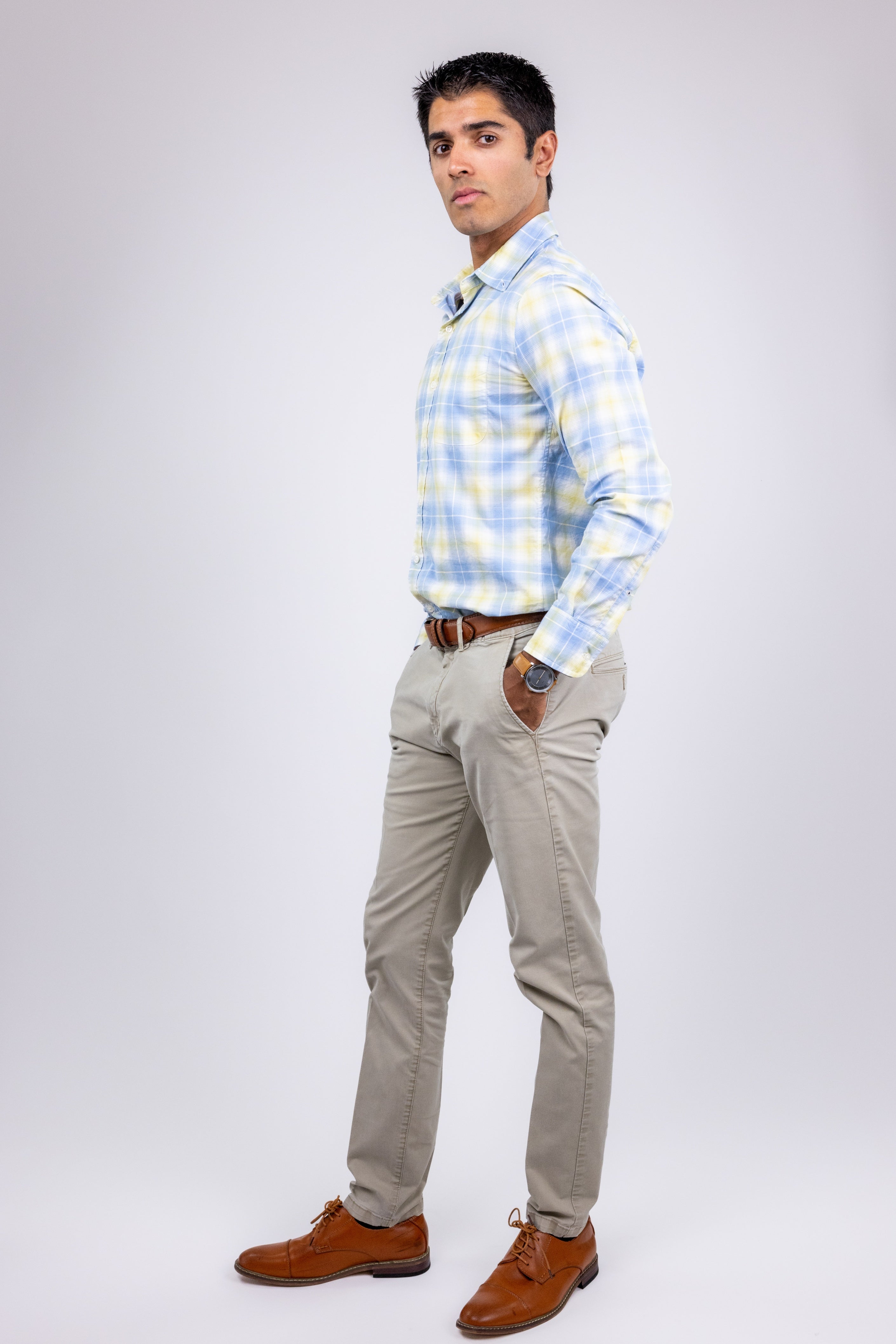 Wholesale ,Bonobos, Bonobos Blue Plaid Stretch Shirt, Blue, Medium-42-TagM