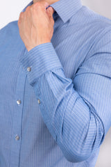 William Rast Slim Fit Blue Dobby Button-up Shirt