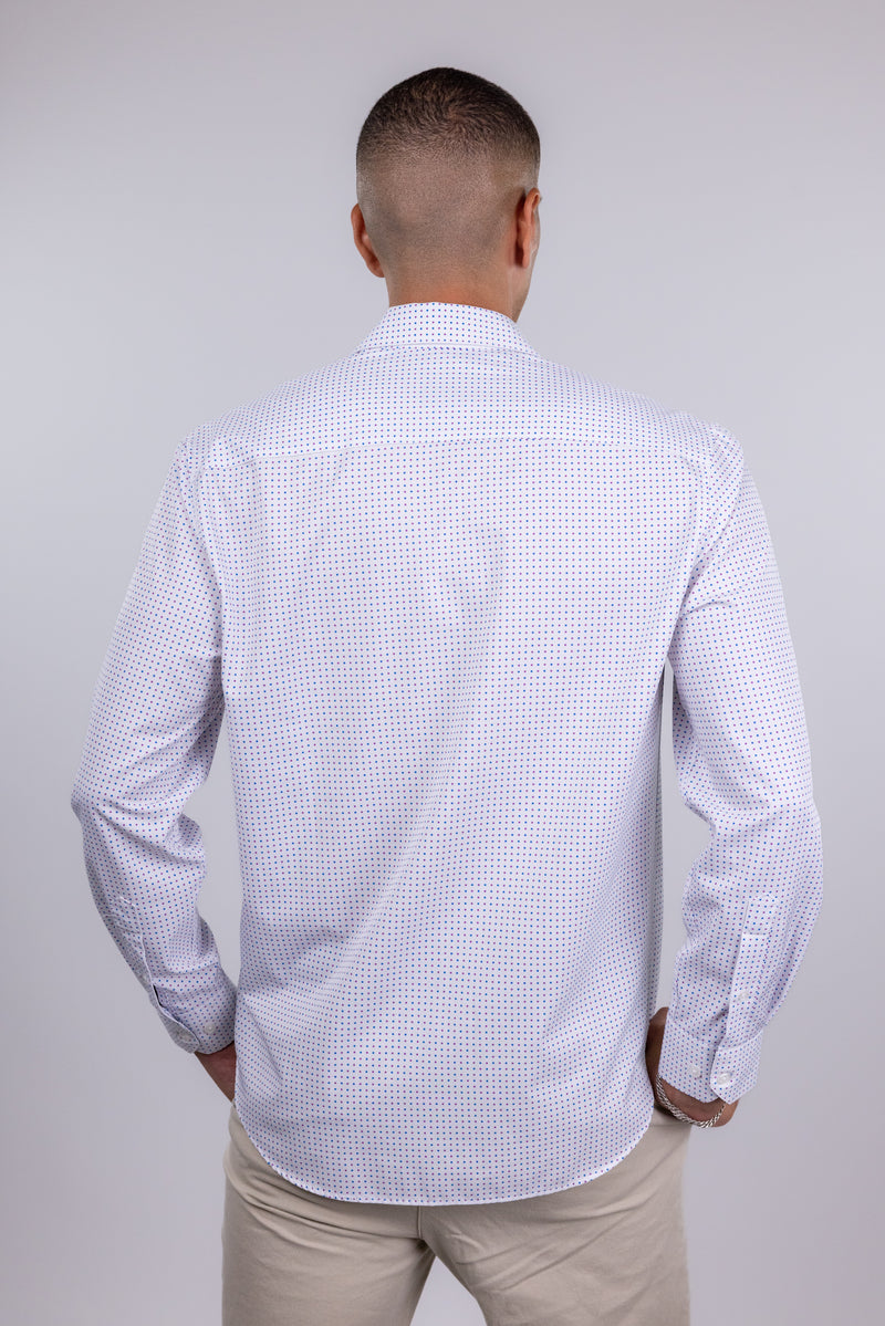Society of Threads White and Purple Dot Button Up Shirt