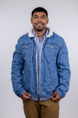 Miners Clothing Company Blue Denim Shearling Trucker Jacket