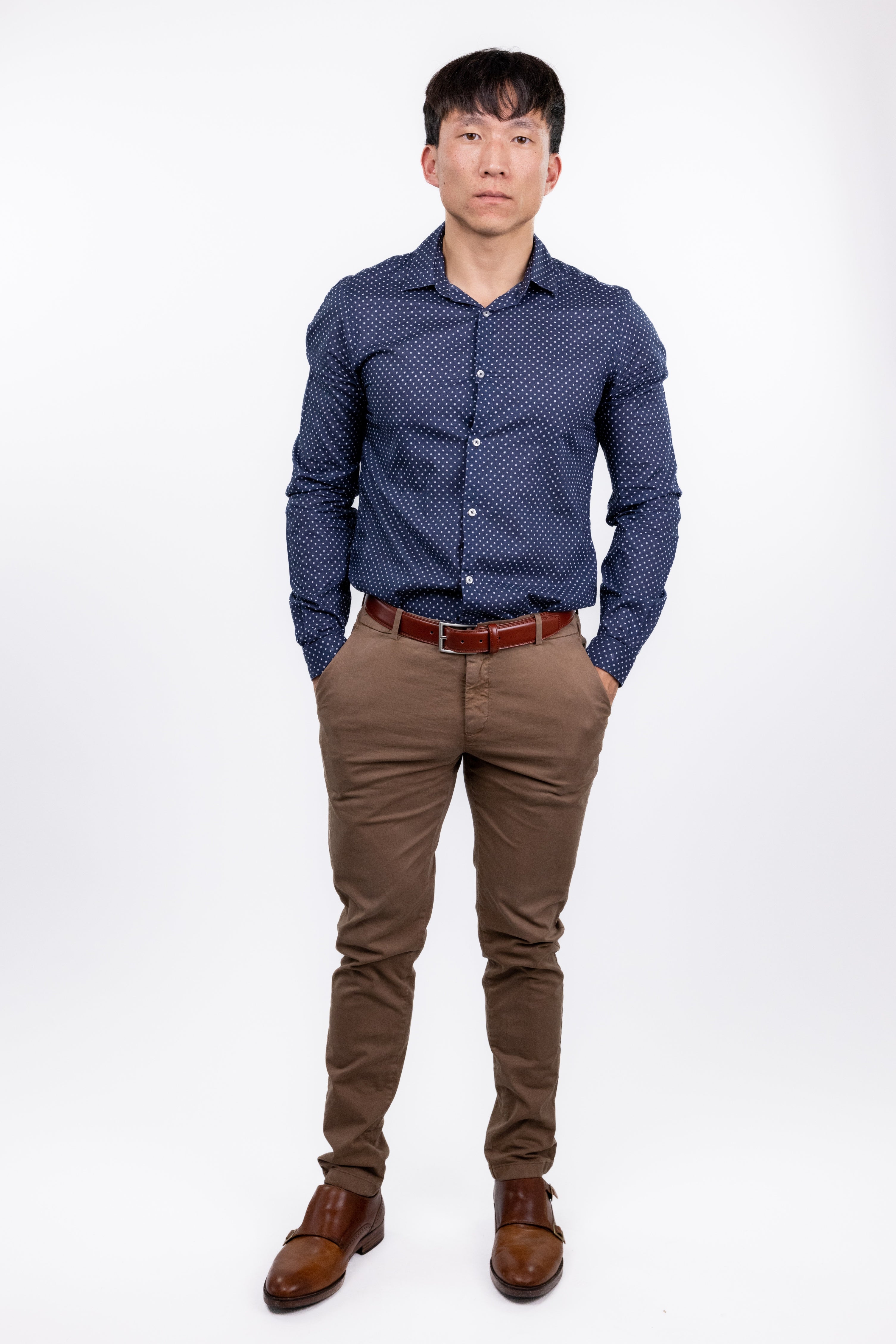 Wholesale,Suit Sartoria, Suit Sartoria Brown Slim Fit Stretch Chino Pants, Brown, 34W-31L-Tag44