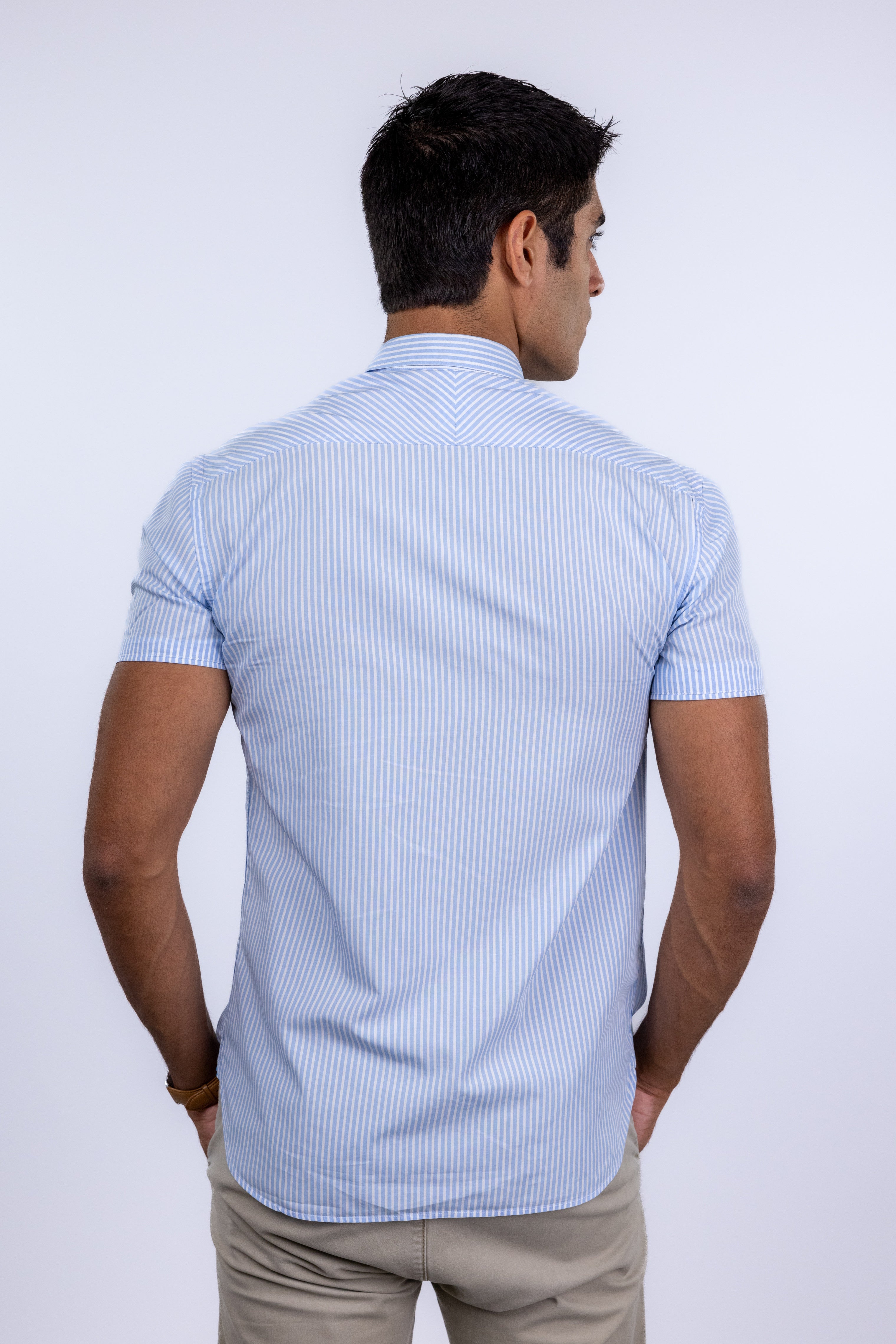 The RealReal,Paul Smith, Paul Smith Blue Stripe Short Sleeve Button Up Shirt, Blue, Small-39-TagS