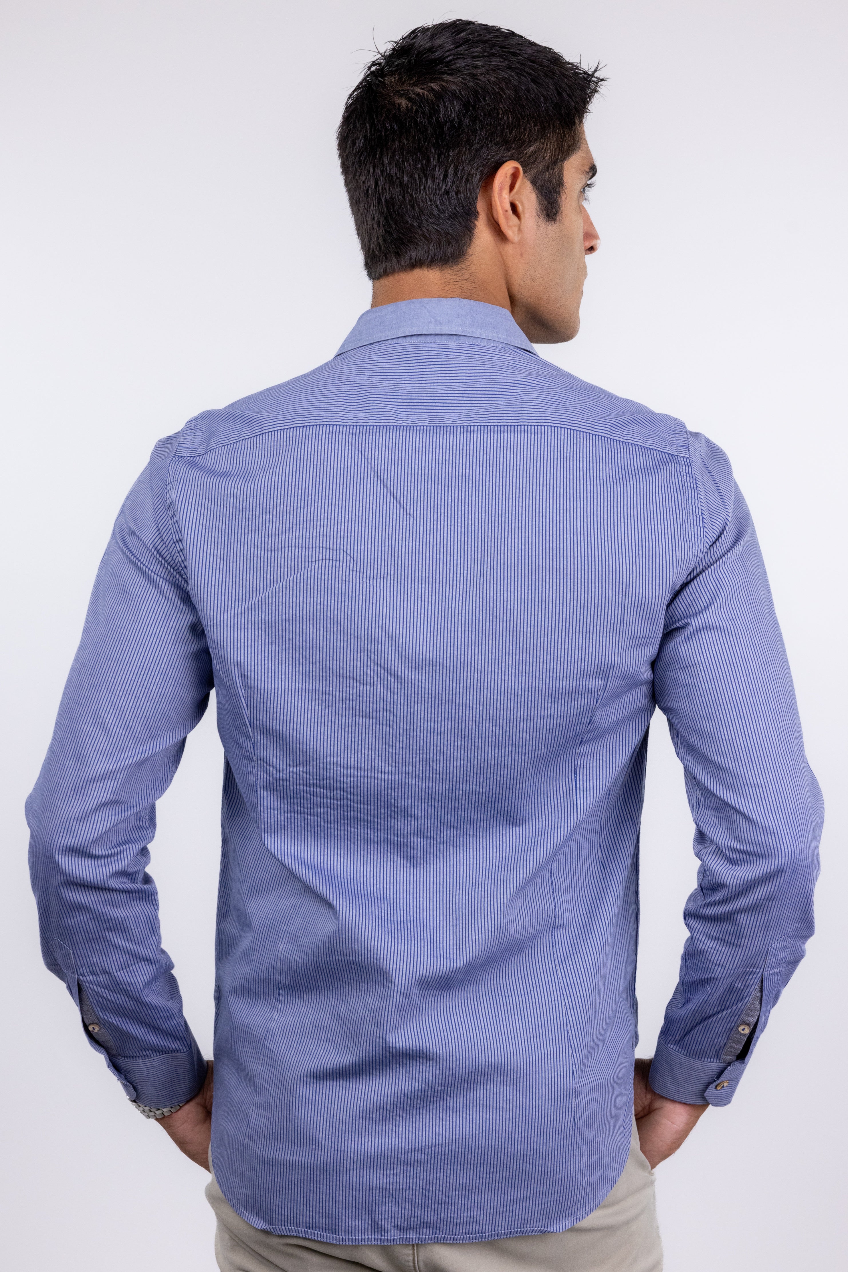 The RealReal,Ted Baker, Ted Baker Blue Striped Button Up Shirt, Blue, Small-40-TagS