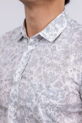 Paul & Joe Cream & Sage Floral Sheer Button Up Shirt