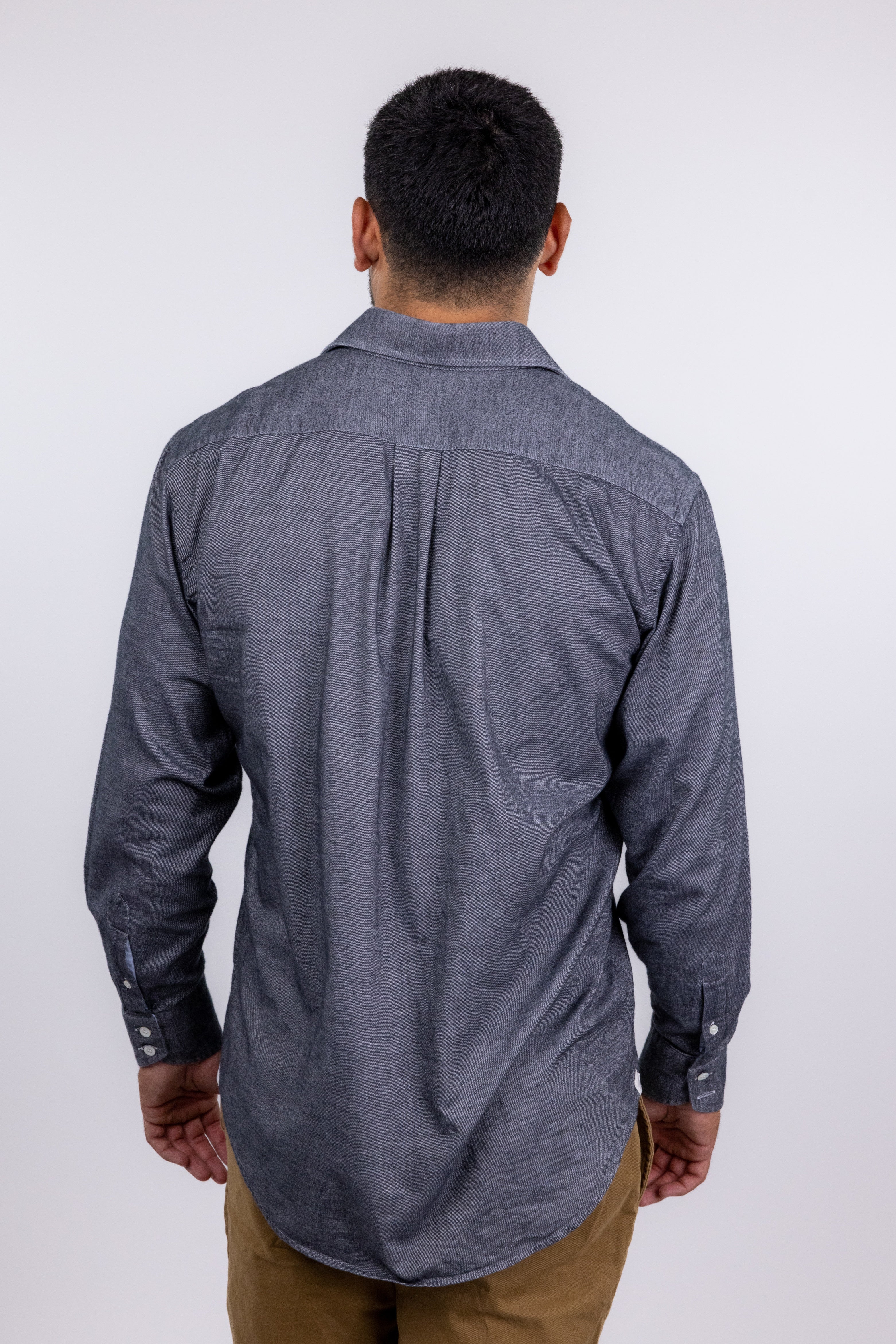 The RealReal,Bruli, Bruli Dark Grey Flannel Button-Up Shirt, Grey, Large-47-TagM