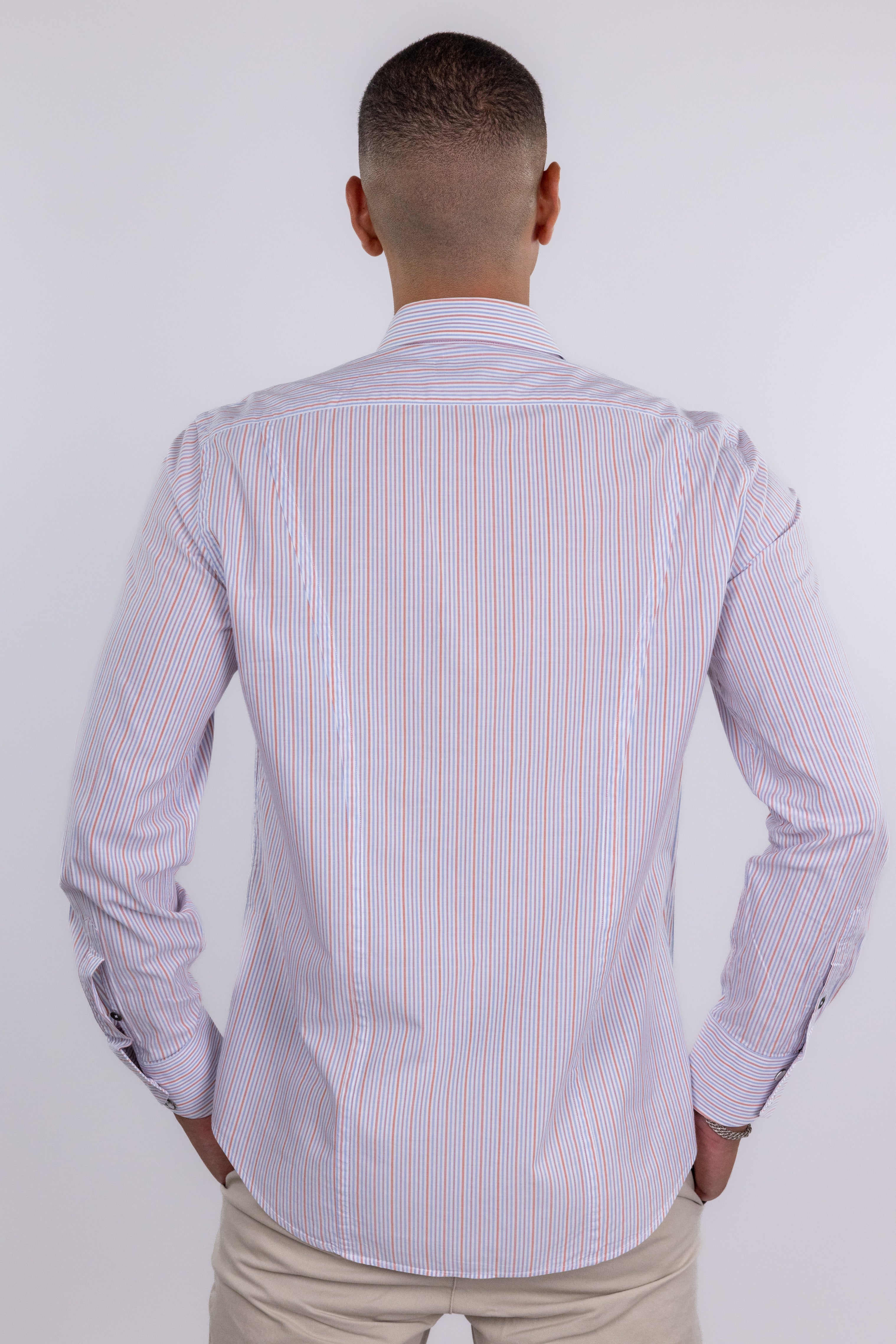 The RealReal,Rag & Bone, Rag & Bone Pink & Blue Micro Striped Button Up Shirt, Pink, Medium-42-TagM