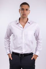 Zegna Sport Light Pink & White Striped Button Up Shirt