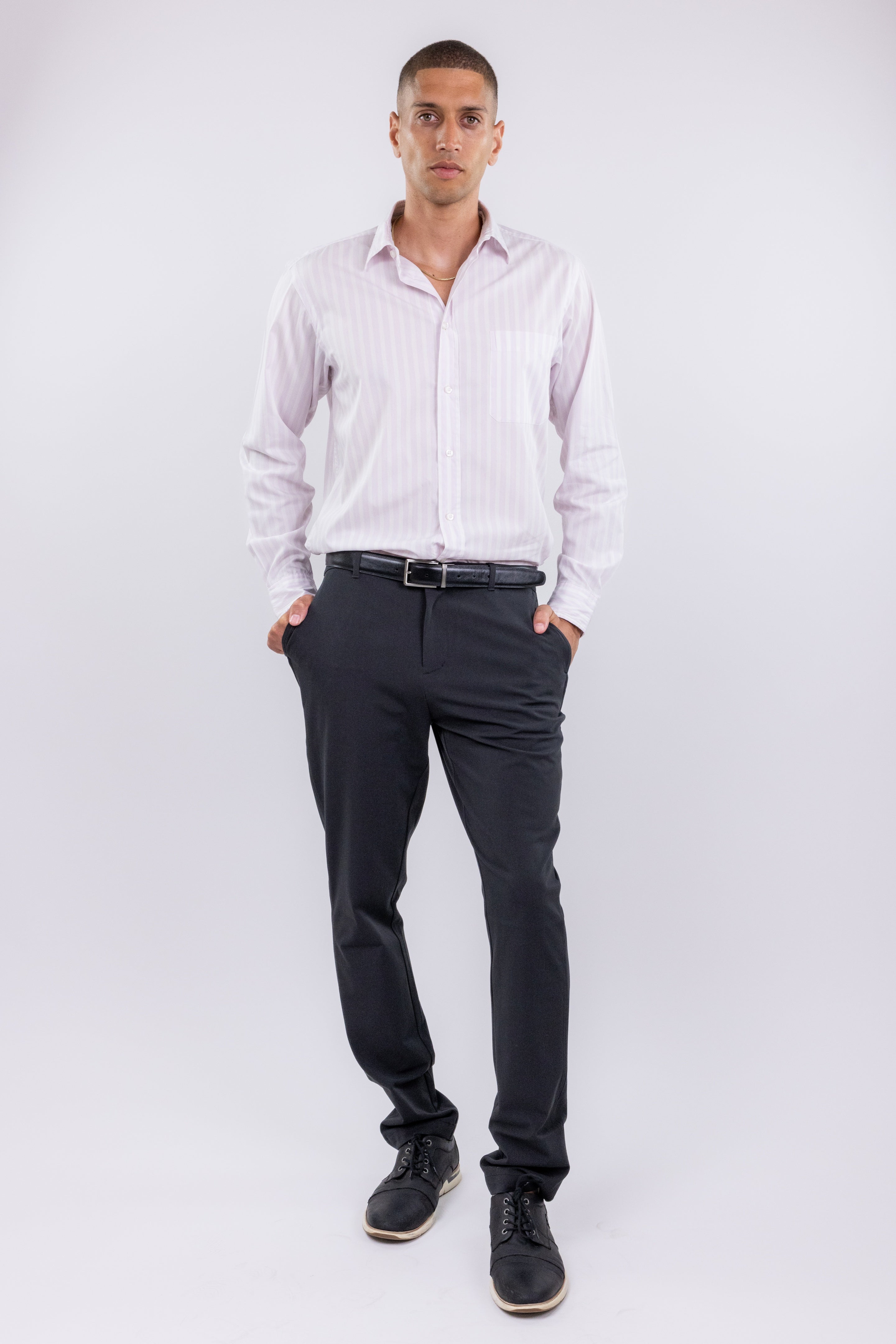 The RealReal,Zegna Sport, Zegna Sport Light Pink & White Striped Button Up Shirt, Pink, Medium-44-TagM
