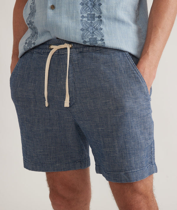 Marine Layer Navy Textured 6" Beach Shorts