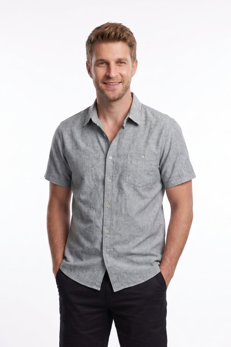 Wholesale,Nicoby Age of Wisdom, Nicoby Age of Wisdom Grey Linen Blend Shirt, Grey, Medium-45-TagMLarge-47-TagLExtra Large-49-TagXLExtra Extra Large-52-TagXXLSmall-43-TagS