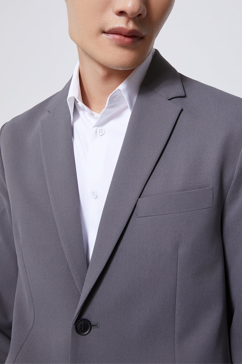 Direct From Brand,FYNE, FYNE Grey Performance Water Repellent Blazer, Grey, Large-44-TagXL