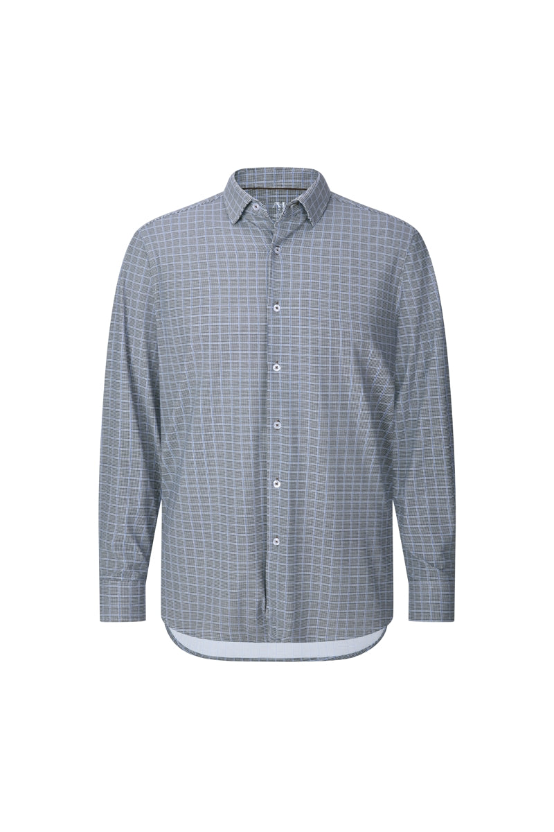 Wholesale,American Heritage, American Heritage Brown with Blue Plaid Performance Printed Shirt, Brown, Small-42-TagSMedium-45-TagMLarge-48-TagLExtra Large-52-TagXLExtra Extra Large-55-TagXXL