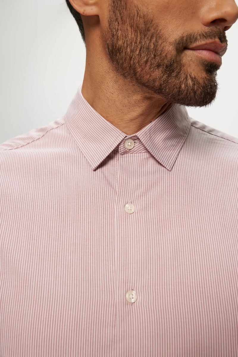 Faire,Julian & Mark, Julian & Mark Taupe Bamboo Stripe Stretch Shirt, Tan, Extra Extra Large-52-TagXXLExtra Large-48-TagXLMedium-42-TagMLarge-44-TagLSmall-40-TagS