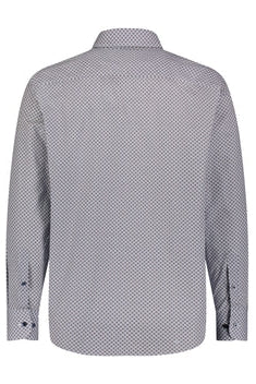 Wholesale,Luchiano Visconti, Luchiano Visconti Brown Floral Geo Print Italian Spread Collar Shirt, Brown, Medium-44-TagMLarge-48-TagLExtra Large-51-TagXL