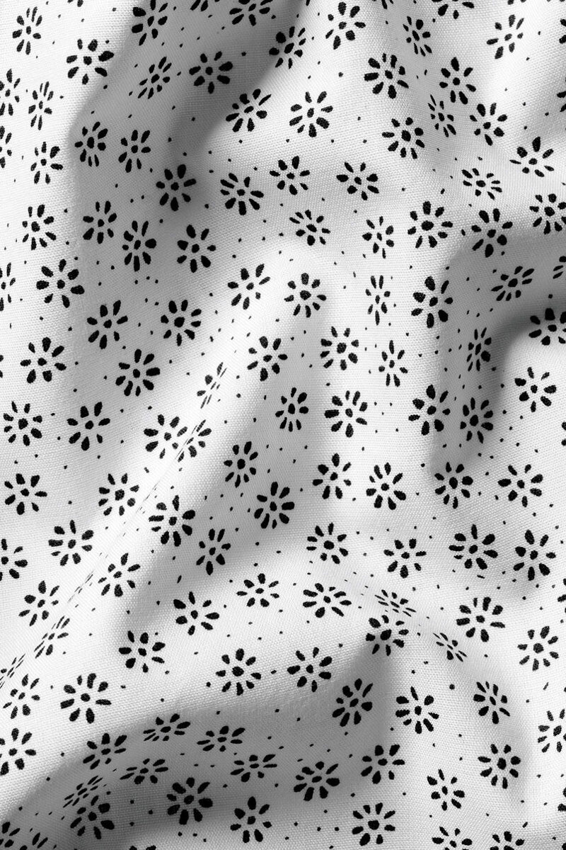 Wholesale,Charles Tyrwhitt, Charles Tyrwhitt White with Black Floral Geo Stretch Shirt, White, Small-39-TagSMedium-42-TagMLarge-45-TagLExtra Large-48-TagXL