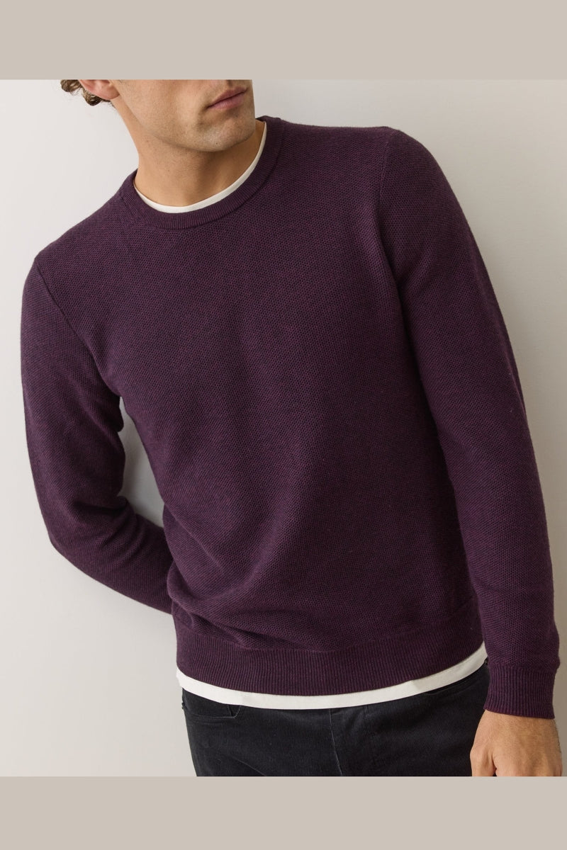Wholesale,Marine Layer, Marine Layer Dark Purple Crewneck Sweater, Purple, Small-38-TagSMedium-41-TagMLarge-45-TagLExtra Large-48-TagXLExtra Extra Large-50-TagXXL